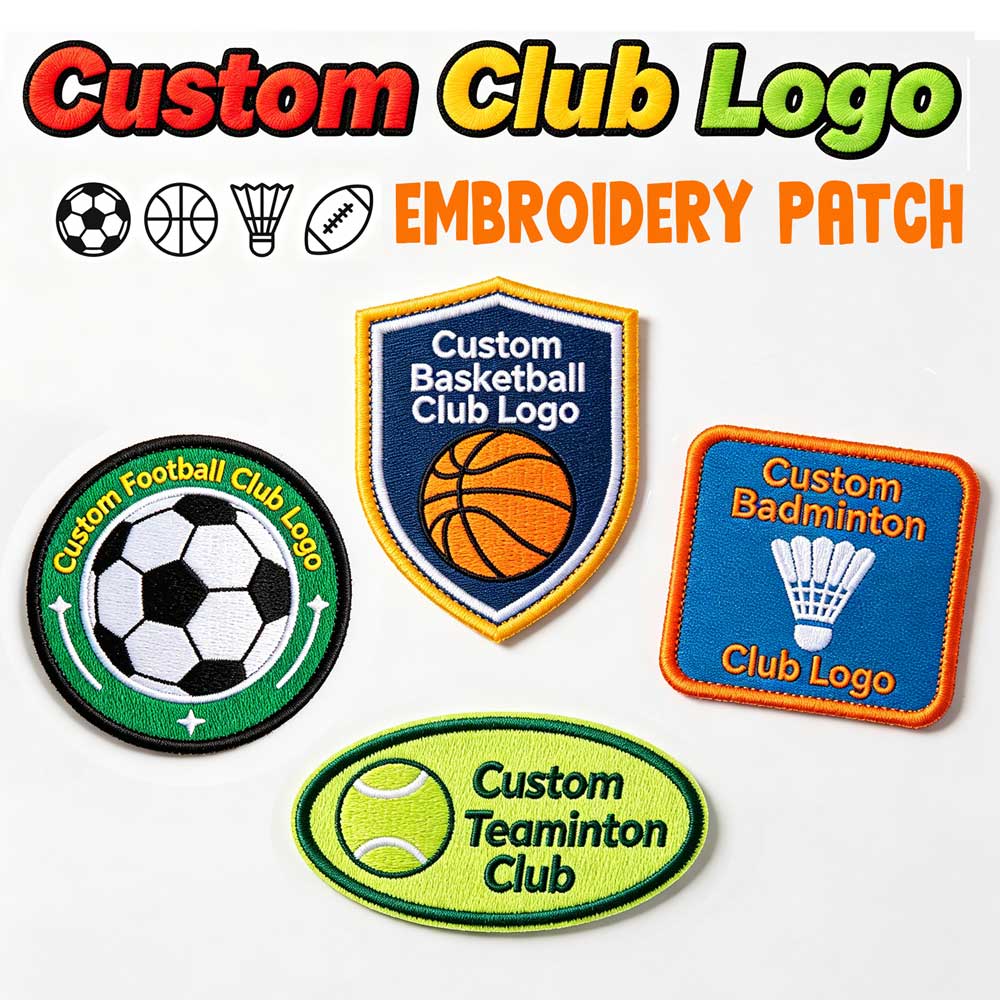 Badminton Club Logo - Emblema Bordado Personalizado para Clubes, Distintivo
